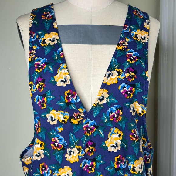 VTG Honors Target Floral Romper Dress Cotton 90s Midi - Picture 5 of 10